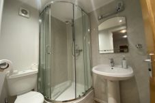 Modern walk-in shower in the en suite bathroom